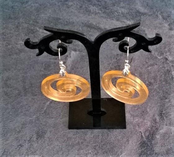 Orgonitové náušnice vlnka v kruhu (PP110)