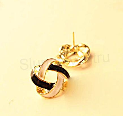 Puzetové náušnice uzel - barevné (BB525)