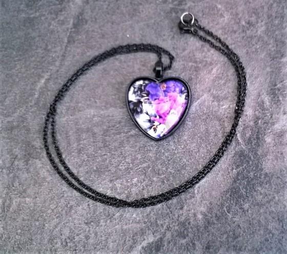 Náhrdelník s přívěškem srdce květiny (BD430)