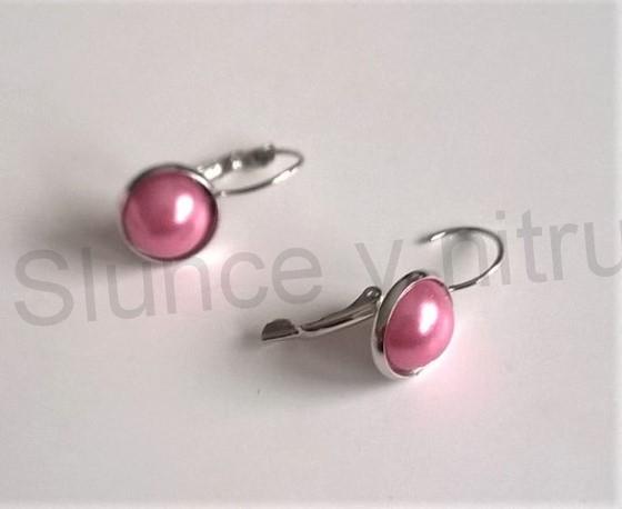 Platinové náušnice s  perleťovou perlou (BB549)