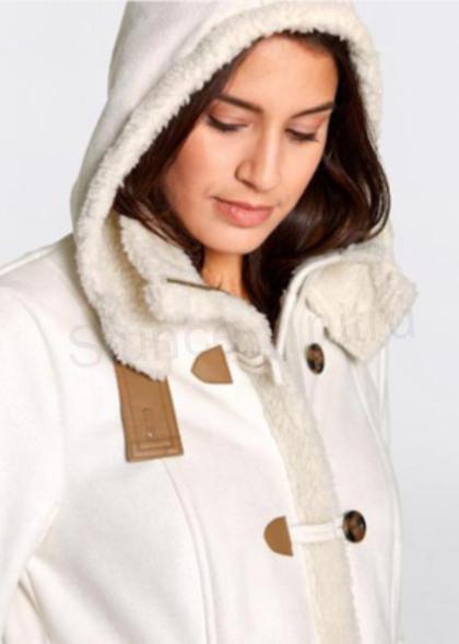 Moderní kabát, bunda s kožešinou velikost 48 (K130)