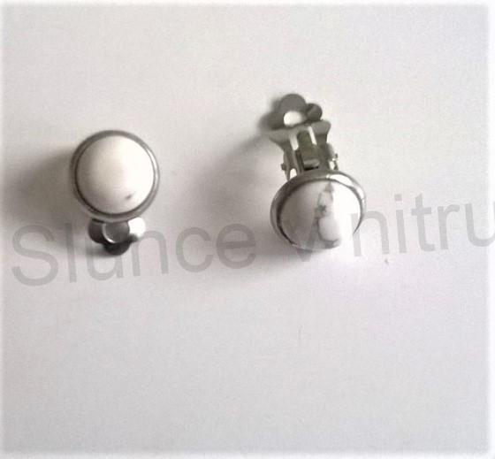 Minerální náušnice klipsy s magnezitem 16,5 x 11,1 mm (X610)