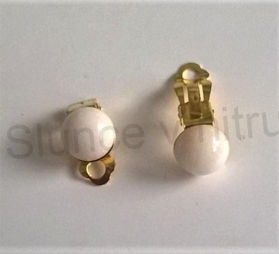 Minerální náušnice klipsy s křemenem 17,6 x 10,2 mm (X611)