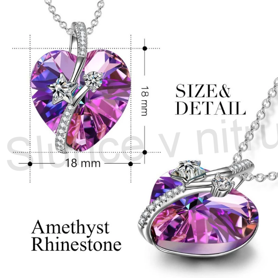 Náhrdelník s přívěškem Swarovski srdce (BD433)
