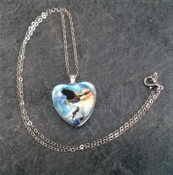 Náhrdelník s přívěškem orlů srdce (BD450)