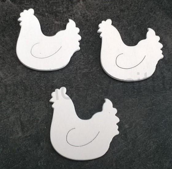 Nalepovací dřevěná slepička barevná, výřezy (V34)