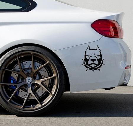 Samolepky na auto pitbull 16,6 x 15 cm (E481)