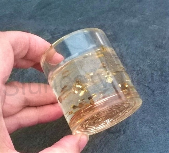 Orgonitová vázička- svícen s tygřím okem 5,6x5,1 cm (PP133)