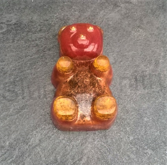 Orgonitový medvídek medově zlatý 3D 7,6x4,5x3 cm (PP135)