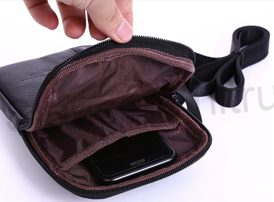 Kvalitní pánská taška přes rameno - hovězí kůže černá (H271)