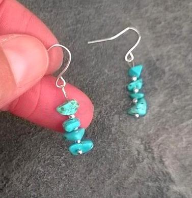 Minerální Tyrkenitové náušnice stříbrné (X704)