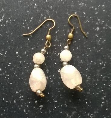 Minerální  náušnice s křemenem (X710)