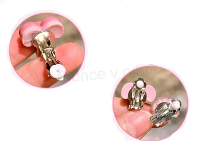 Náušnice klipsy kytička fialová číslo 1 (BB589)