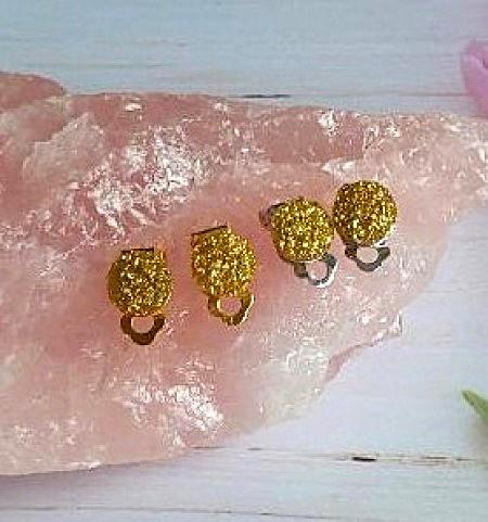 Náušnice klipsy zlaté měnicí - platinové (BB607)