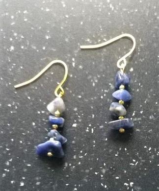 Minerální  náušnice sodalit (X743)