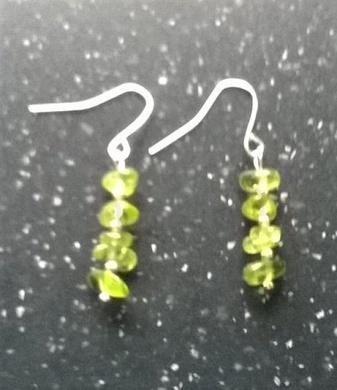 Minerální  náušnice olivín (X747)