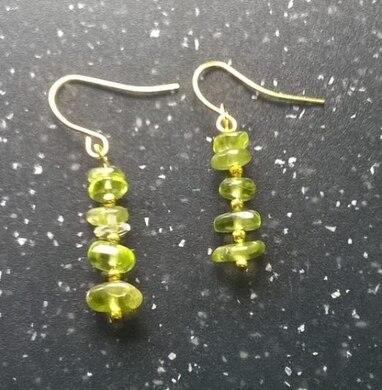 Minerální  náušnice olivín (X748)