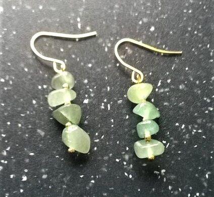 Minerální  náušnice aventurin (X749)