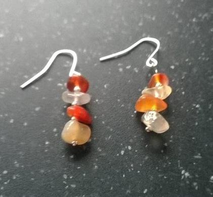 Minerální  náušnice karneol (X753)