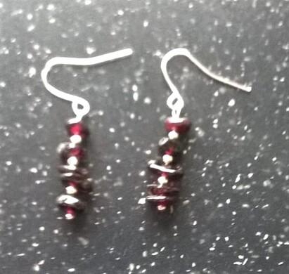 Minerální  náušnice Granát (X756)