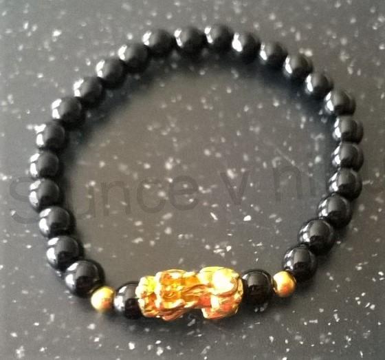 Korálkový náramek s drakem štěstí Feng shui (BC500)