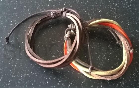 Kožený náramek nastavitelný pletený hnědý (BC516)