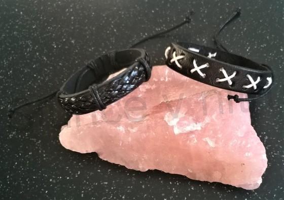 Kožený náramek nastavitelný pletený (BC525)