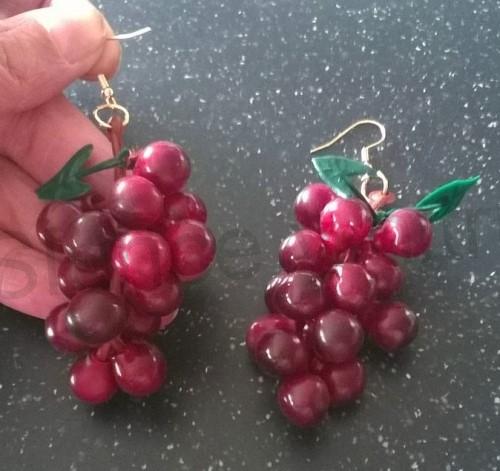 Dlouhé visací náušnice hroznové víno, hrozen (BB612)