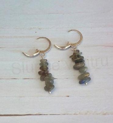 Minerální náušnice labradoritové (X806)