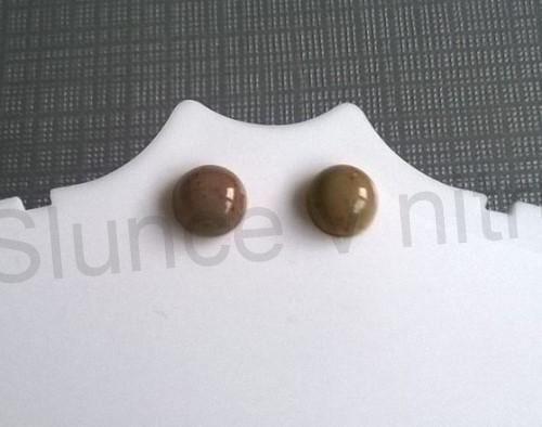Puzetové náušnice achátové 8 x 8 mm (X817)