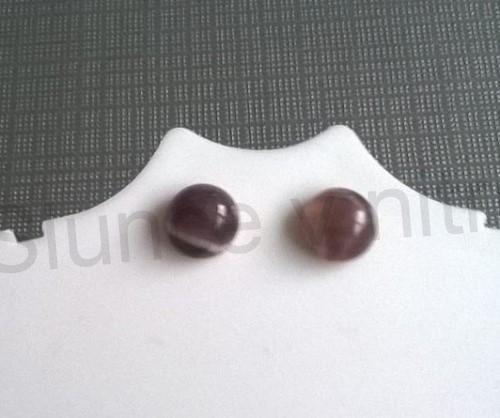 Puzetové náušnice ametystové 8 x 8 mm (X833)