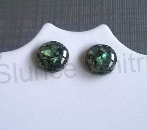 Puzetové náušnice syntetický opál (BB623)