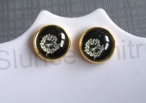 Puzetové náušnice z chirurgické oceli kytičkové (BB643)