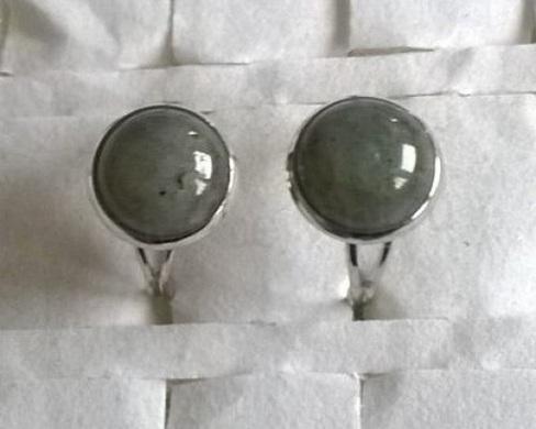 Nastavitelný minerální prsten labradorit velikost kamene 12 mm (X898)