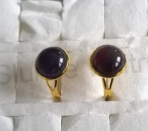 Nastavitelný minerální prsten ametyst 12 x 12 mm (X900)