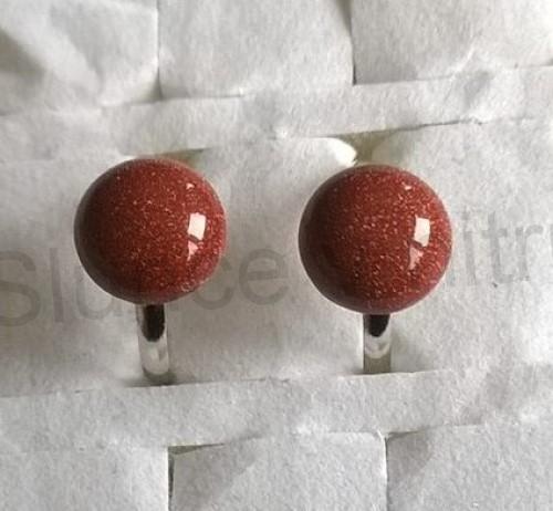 Nastavitelný minerální prsten aventurín 12 x 12 mm (X907)