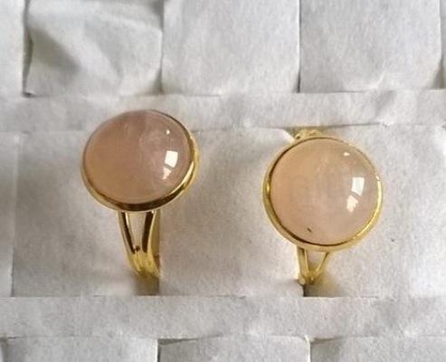 Nastavitelný minerální prsten růženín (X915)