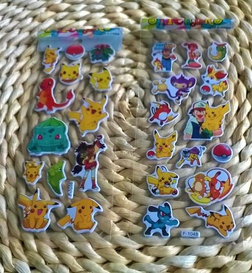Bubble samolepky 3D Pokemon kreslené mix (E514)