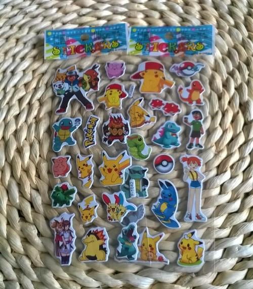 Bubble samolepky 3D Pokemon kreslené mix (E515)