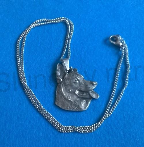 Náhrdelník přívěšek s hlavou psa z nerez oceli (BD503)