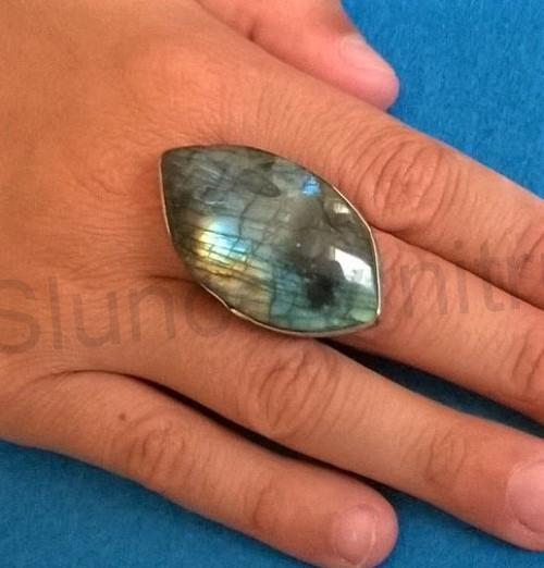 Nastavitelný minerální prsten labradorit (X999)