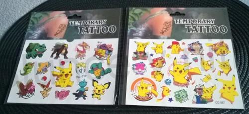 Voděodolné, dočasné tetovaní Pokemon, Pikachu originál číslo 1 (E522)