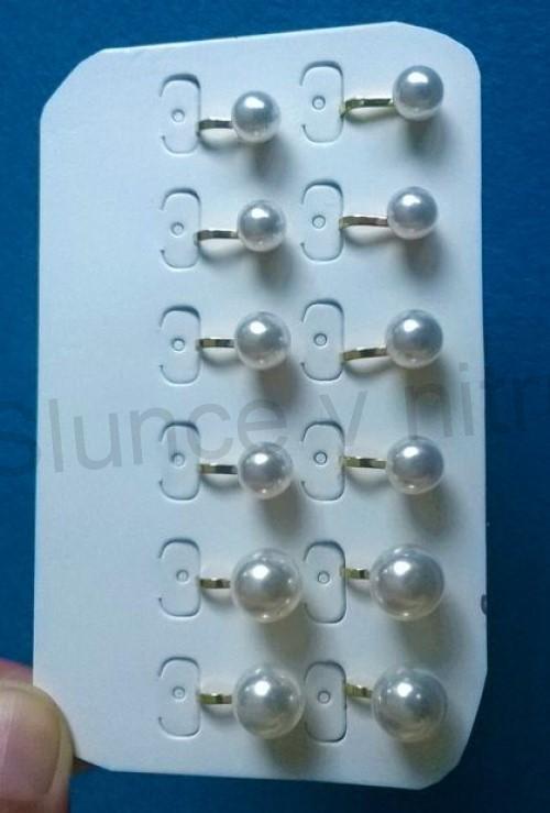 Náušnice klipsy bilé perly 10 mm (BB661)