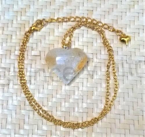Náhrdelník Řetízkový přívěšek s citrínem srdce (X1182)