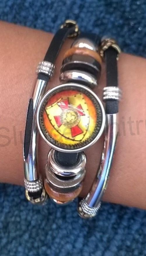 Kožený templářský náramek (BC530)