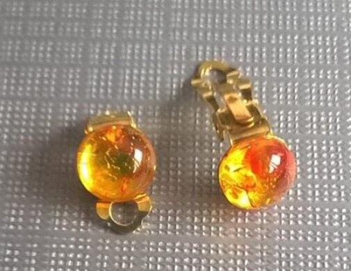 Minerální náušnice klipsy s Jantarem 17,6 x 10 mm (X1191)