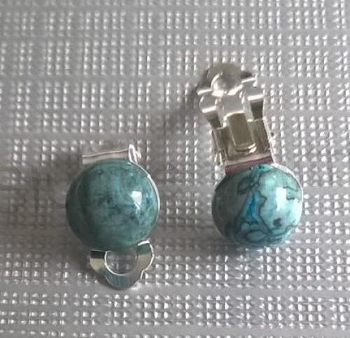 Minerální náušnice klipsy s Onyxem 18,1 x 10 mm (X1192)