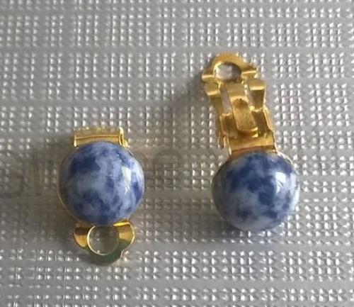 Minerální náušnice klipsy Sodalitové 18,1 x 10 mm (X1194)