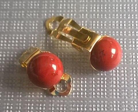 Minerální náušnice klipsy Jaspisové 18,1 x 10 mm (X1200)