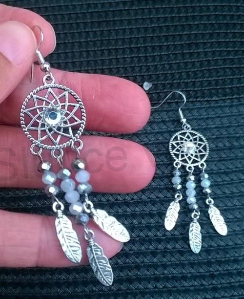 Dlouhé etnické náušnice Lapač snů, snář (BB675)